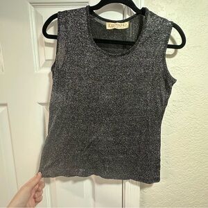 Women's Black Sleeveless glitter sparkle tank top